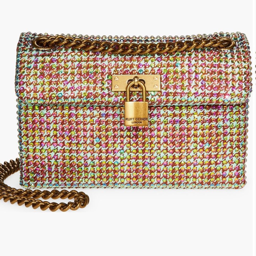 NEW Kurt Geiger London Brixton Mini Rhinestone Crossbody Bag CRYSTALS